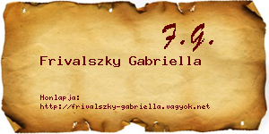 Frivalszky Gabriella névjegykártya